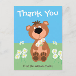 Personalized Thank You Cute Funny Bear Postkarte