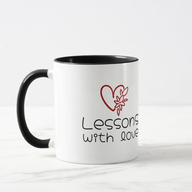 Personalized Thank You Teacher Heart Frame Tasse (Links)