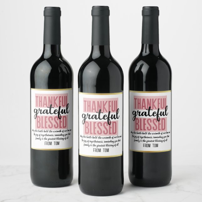Personalized Thanksgiving Bottle Labels: Share the Weinetikett (Flaschen)