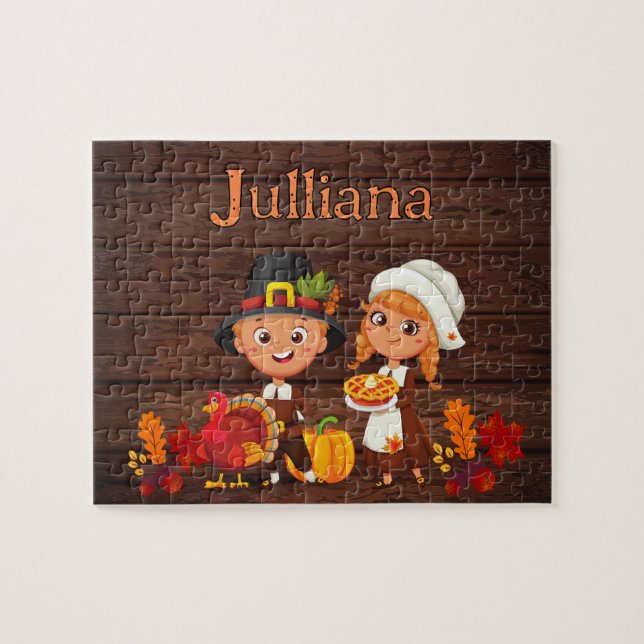 Personalized Thanksgiving Child Name Puzzle  (Horizontal)