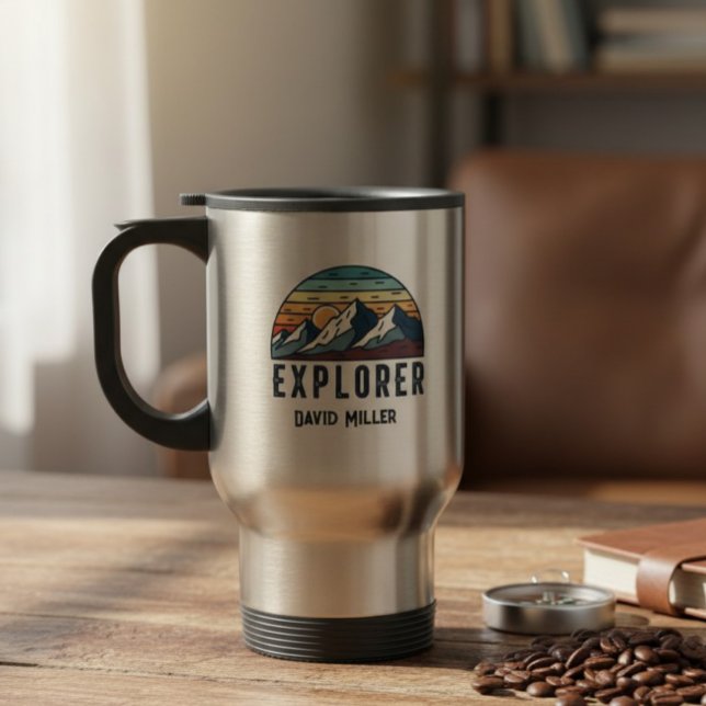 Personalized Thermal Travel Mug | Explorer Mug  Reisebecher (Von Creator hochgeladen)
