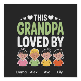 Personalized This Grandpa Loved By – Custom Kids  Poster