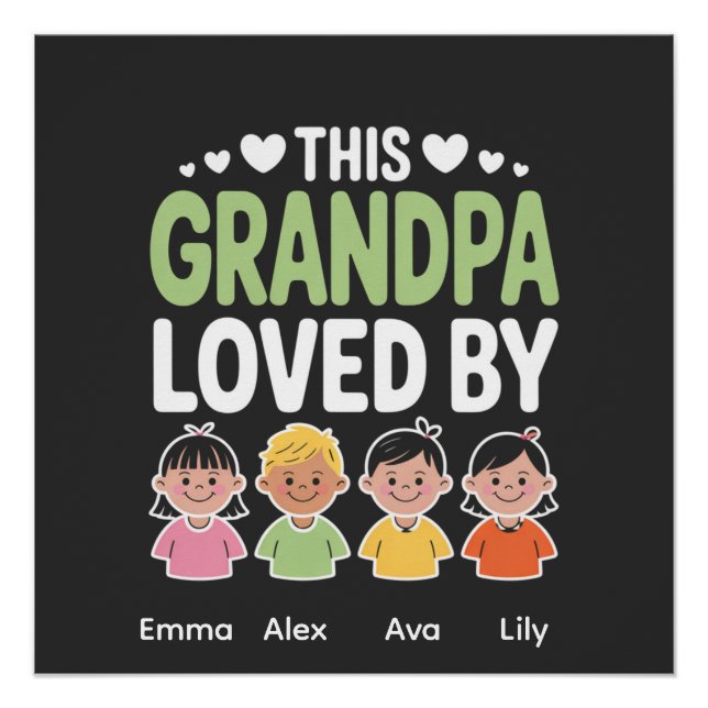 Personalized This Grandpa Loved By – Custom Kids  Poster (Vorderseite)