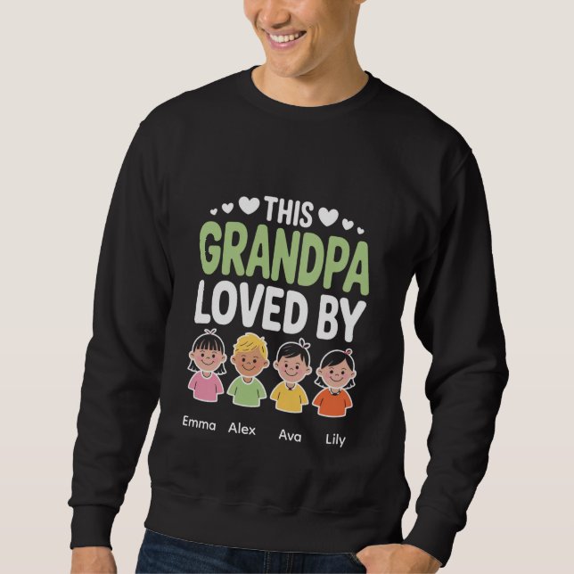 Personalized This Grandpa Loved By – Custom Kids  Sweatshirt (Vorderseite)