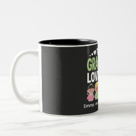 Personalized This Grandpa Loved By – Custom Kids  Zweifarbige Tasse