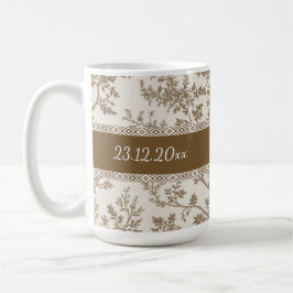 Personalized Toile De Jouy Mug Custom Name Date Kaffeetasse