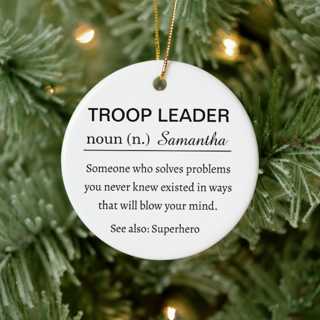 Personalized Troop Leader Definition Keramik Ornament (Baum)