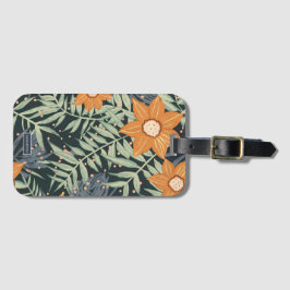 Personalized Tropical Floral Leaves Gepäckanhänger