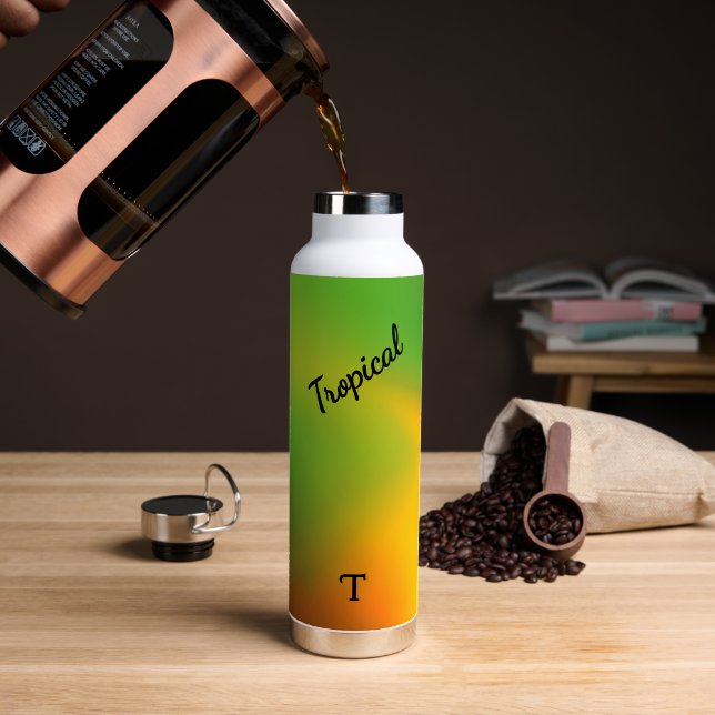 Personalized Tropical Melon Green Trinkflasche (Kaffee (gedreht))