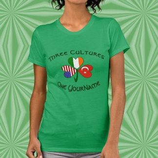 Personalized Turkey Ireland USA Shamrock Women's T-Shirt