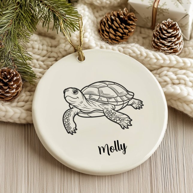 Personalized Turtle Christmas Keramik Ornament (Von Creator hochgeladen)