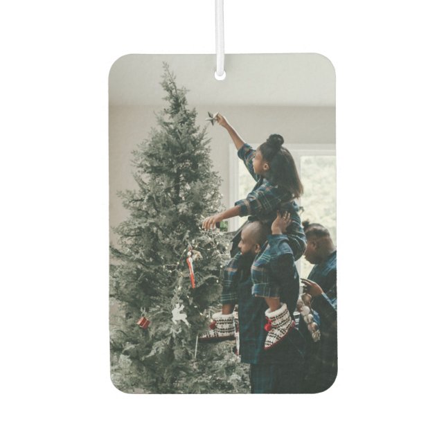 Personalized Two Sided Family Christmas Photo  Autolufterfrischer (Vorderseite)