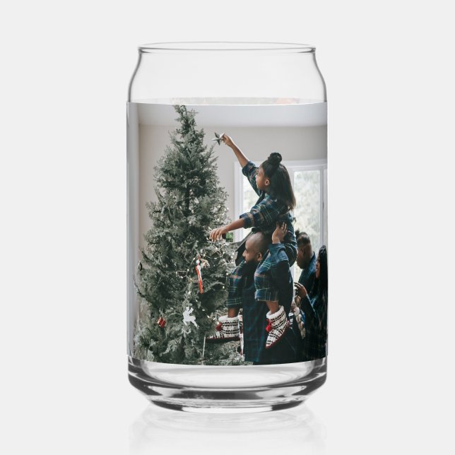 Personalized Two Sided Family Christmas Photo  Dosenglas (Vorderseite)