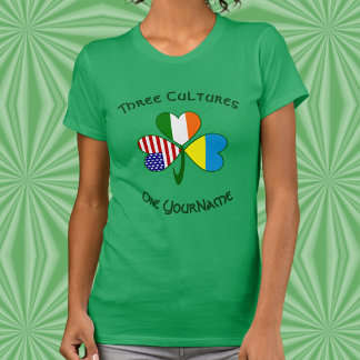Personalized Ukraine Ireland USA Shamrock Women’s T-Shirt
