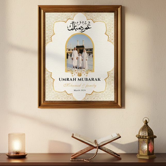 Personalized Umrah Mubarak Photo Poster Custom I (Créateur téléchargé)