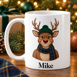 Personalized Uncle Christmas Mug Cute Reindeer Kaffeetasse