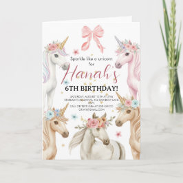 Personalized Unicorn Birthday Invitation Custom  Karte