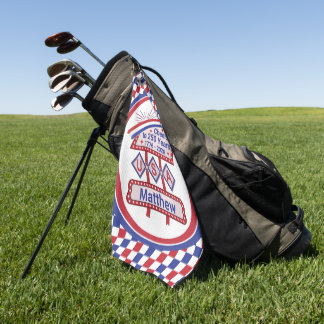 Personalized USA 250–Patriotic Retro Marquee Golfhandtuch