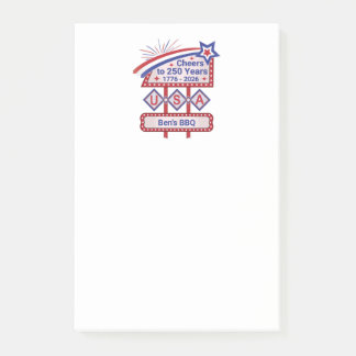Personalized USA 250–Patriotic Retro Marquee Post-it Klebezettel