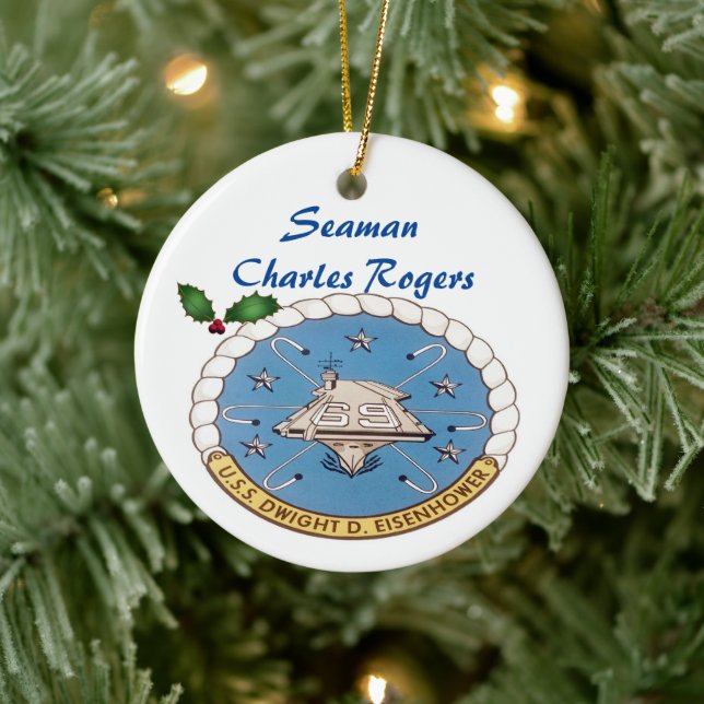 Personalized USS Dwight D Eisenhower CVN 69 Keramik Ornament (Baum)