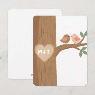 Personalized Valentine Love Birds Couple Art Feiertagskarte