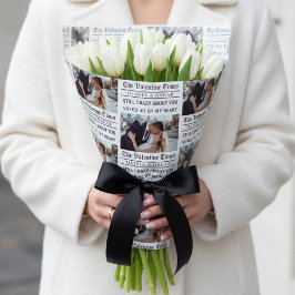 Personalized Valentine Newspaper Photo  Geschenkpapier