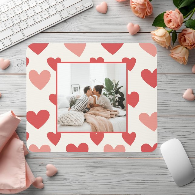 Personalized Valentine Photo Heart Mouse Pad Mousepad (Von Creator hochgeladen)