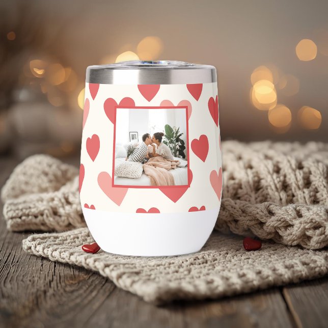 Personalized Valentine Photo Heart Water Bottle (Créateur téléchargé)