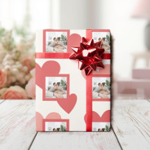 Personalized Valentine Photo Heart Wrapping Paper