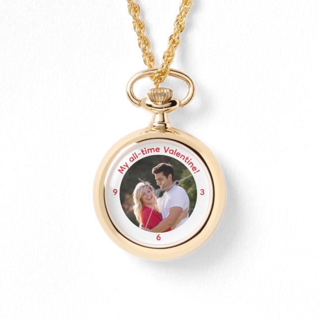 Personalized Valentine Photo Neclace Armbanduhr (Vorderseite)