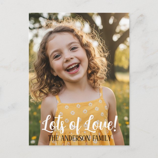 Personalized Valentine Photo Postcard Feiertagspostkarte (Vorderseite)