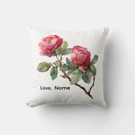 Personalized Valentine Rose Flower Pillow Cover  Kissen
