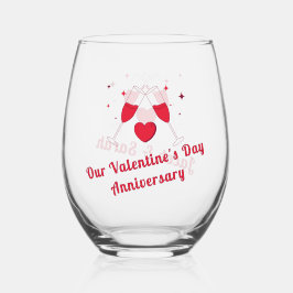 Personalized Valentine’s Anniversary Weinglas Ohne Stiel