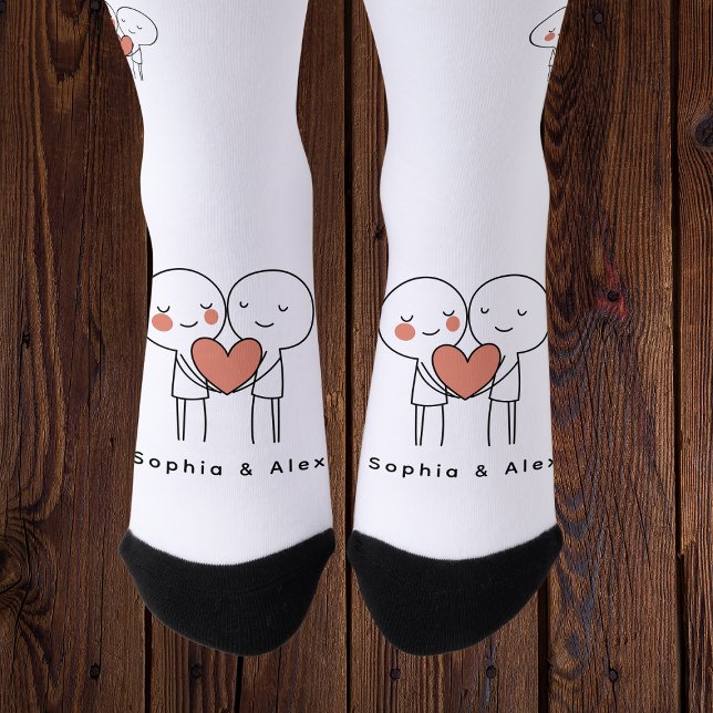 Personalized Valentine’s Couple Matching Crew Sock Socken (Von Creator hochgeladen)