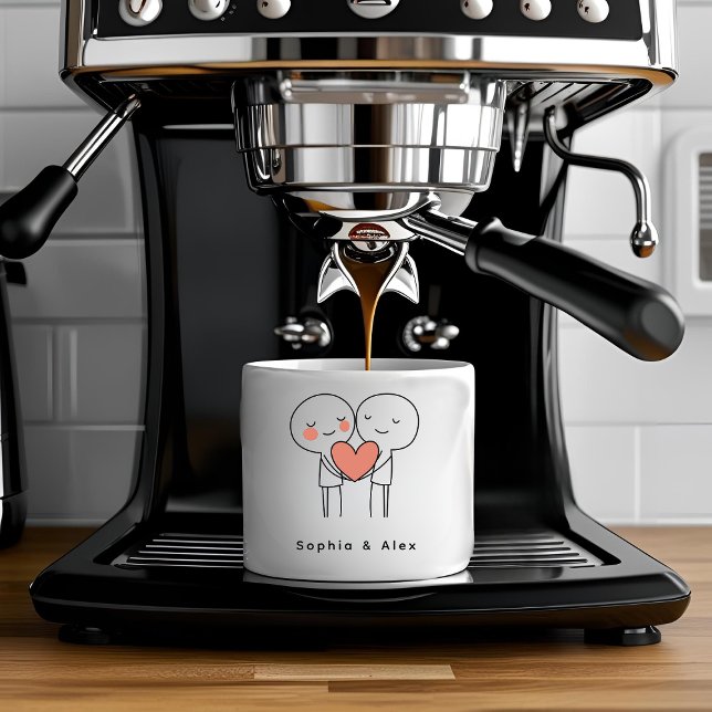 Personalized Valentine’s Couple Matching  Espressotasse (Von Creator hochgeladen)