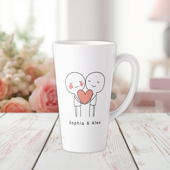 Personalized Valentine’s Couple Matching Latte Mug Milchtasse (Von Creator hochgeladen)