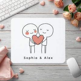 Personalized Valentine’s Couple Matching Mouse Pad Mousepad