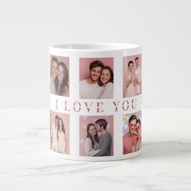 Personalized Valentine's Day Mug | Custom Photos Jumbo-Tasse (Vorderseite)