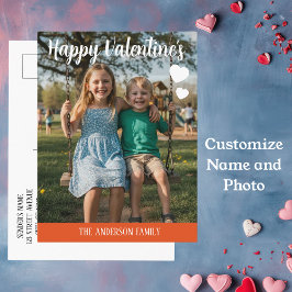 Personalized Valentines Day Photo  Postkarte
