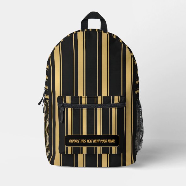 Personalized Vertical Stripe Backpack Bedruckter Rucksack (Vorderseite)