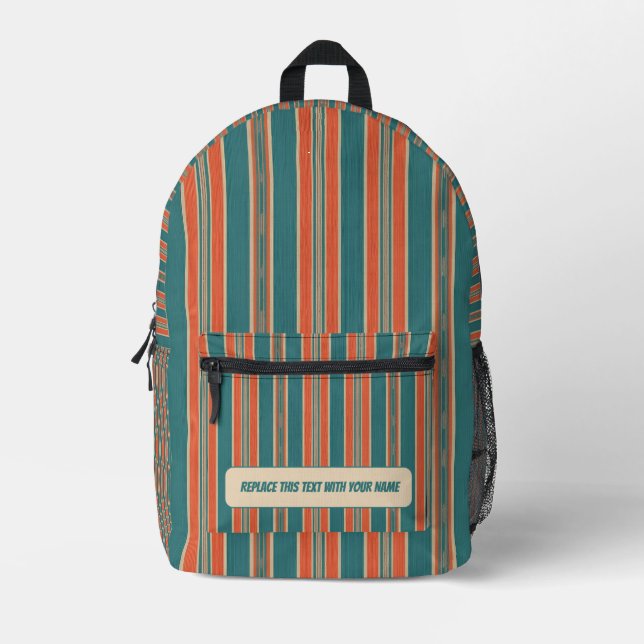 Personalized Vertical Stripe Backpack Bedruckter Rucksack (Vorderseite)