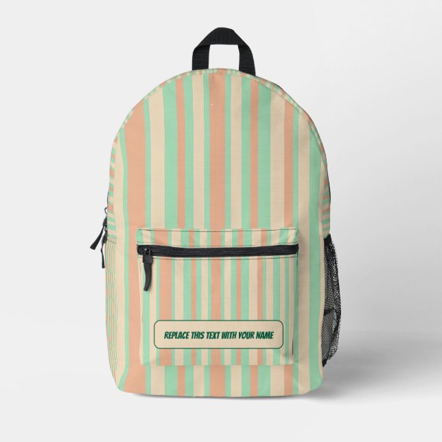 Personalized Vertical Stripe Backpack Bedruckter Rucksack (Vorderseite)
