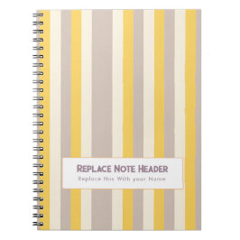 Personalized Vertical Stripe Yellow Lavender Notizblock