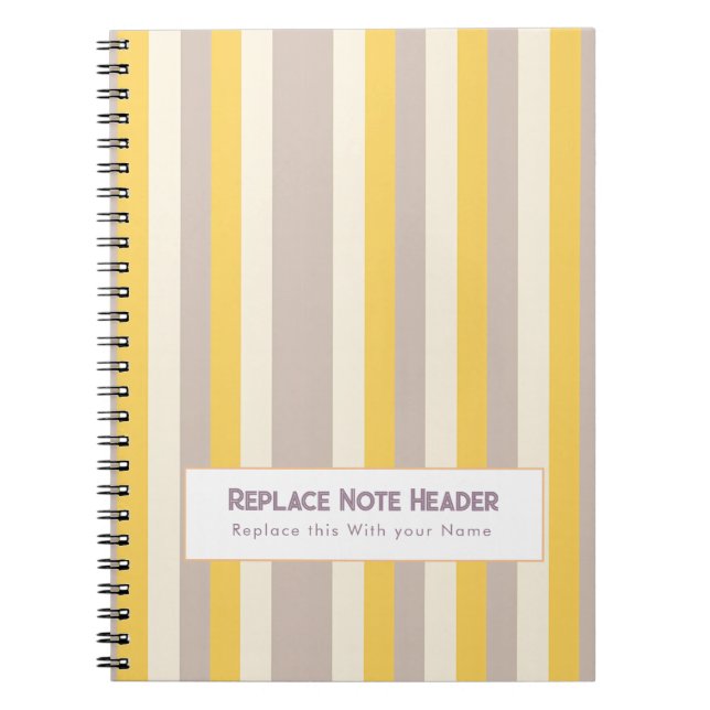 Personalized Vertical Stripe Yellow Lavender Notizblock (Vorderseite)