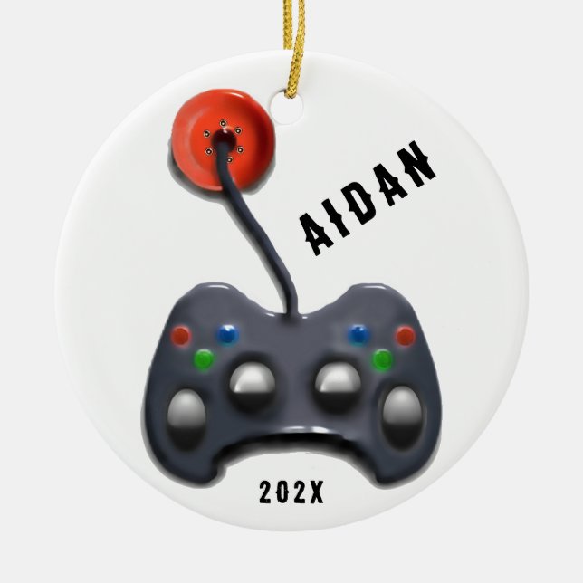 personalized video gamer keramik ornament (Vorne)