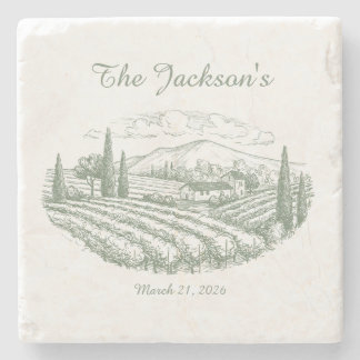 Personalized Vineyard Wedding Coasters  Steinuntersetzer