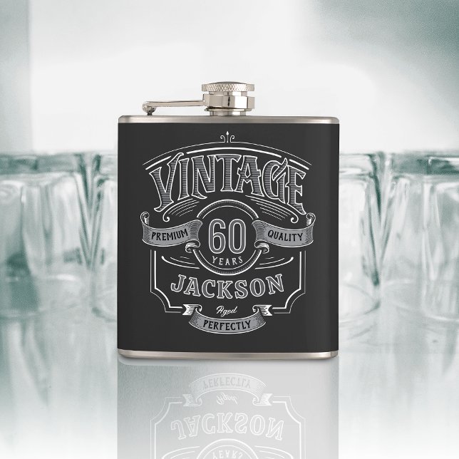 Personalized Vintage Aged To Perfection Birthday Flachmann (Personalized Vintage Aged To Perfection Birthday Flask)