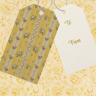 Personalized Vintage Antique Wallpaper Yellow  Geschenkanhänger