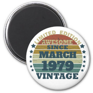 Personalized vintage birthday gift idea magnet