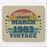 Personalized vintage birthday gift mousepad<br><div class="desc">You can add some originality to your wardrobe collection with this vintage sunset graphic design with awesome typography font lettering, is a great gift idea for men, women, husbands, wife girlfriend, and a boyfriend who will love this one-of-a-kind artwork. The best amazing and funny holiday present for your happy birthday...</div>